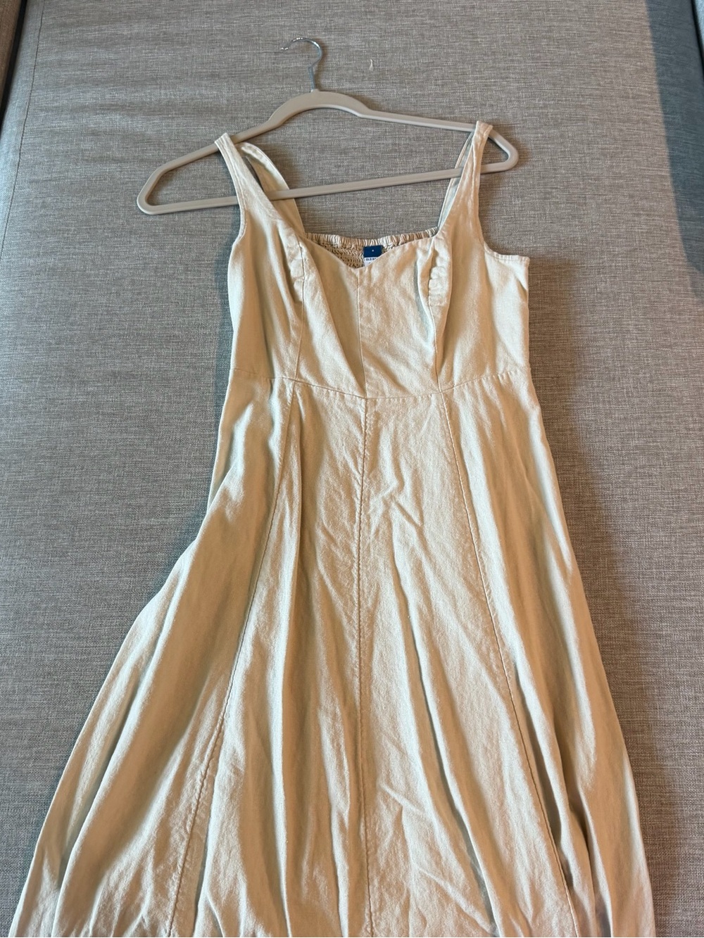 Old Navy Cream Midi Sundress with Scoop Neckline